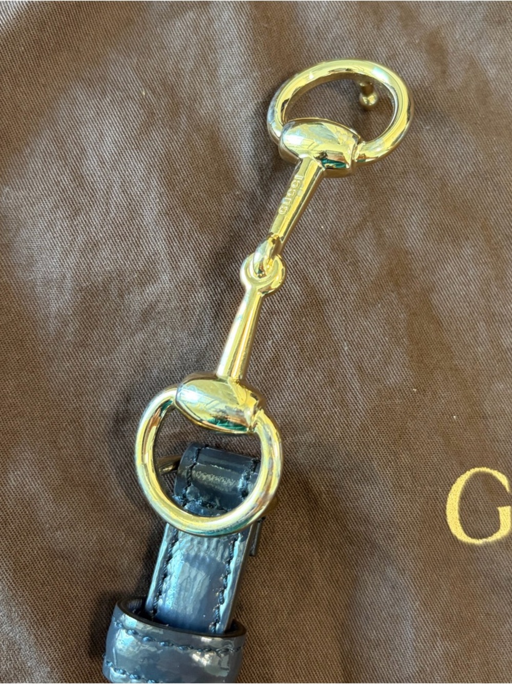 Gucci Navy Blue Horsebit Buckle Patent Leather Belt - Size 90/36 - Picture 7 of 7